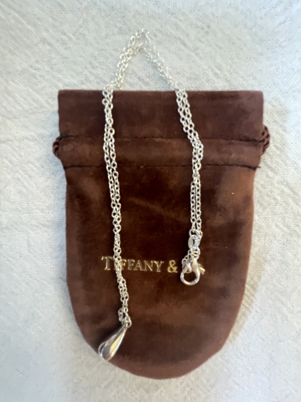 Tiffany & Co. Silver Teardrop Charm Necklace